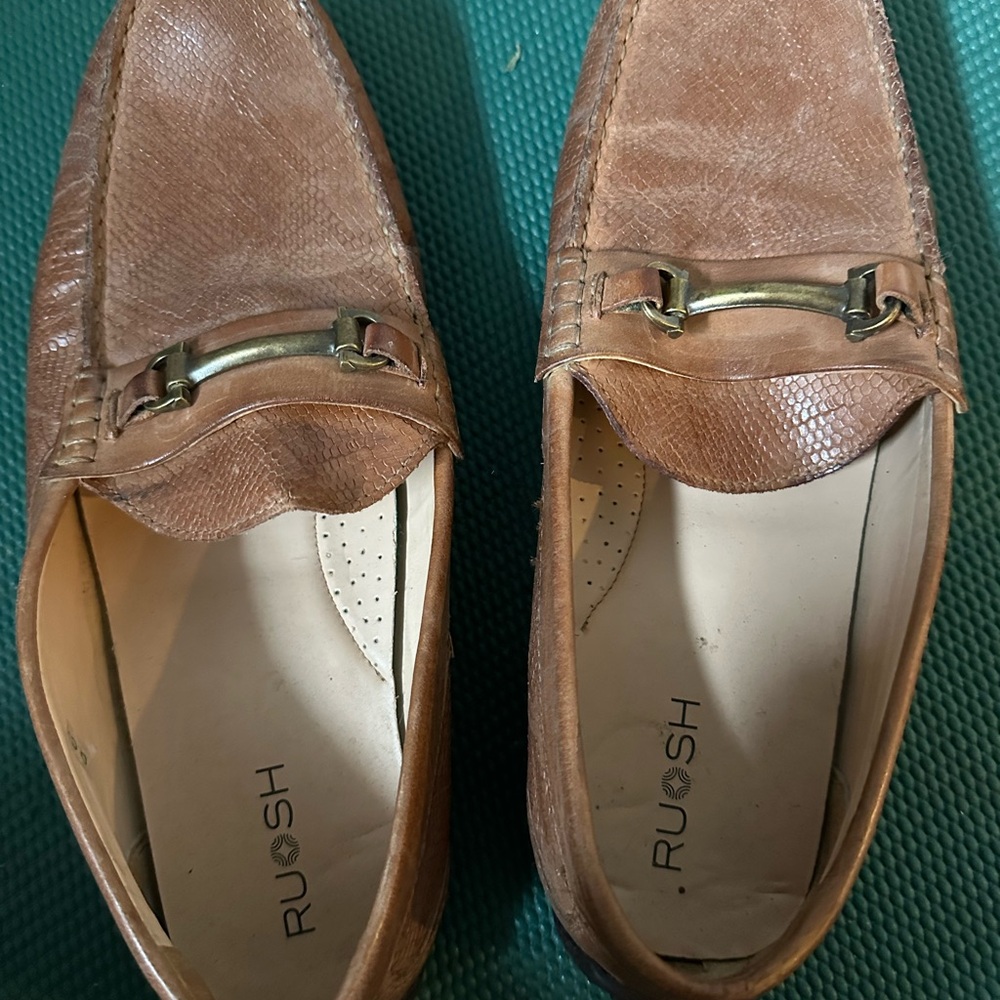 Tan Leather Men's Slip-On Loafers